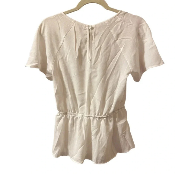 NWT CHARMING CHARLIE WHITE TIE FRONT BLOUSE - Picture 2 of 4